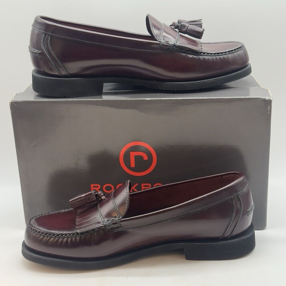 Rockport Appleton Kiltie Tassel Loafers Men’s 11 W Cordovan Leather Shoes NEW